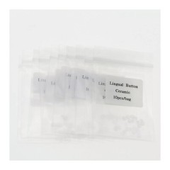 US 100Pcs Dental Ortho Lingual Buttons Ceramic/Metal Bondable Round Mesh Base