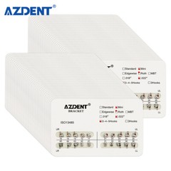 AZDENT Dental Orthodontic Metal Brackets Braces Mini Roth Slot.022 Hooks 3-4-5