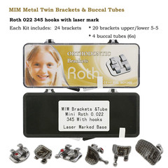 Dental Orthodontic Bracket Braces Mini Metal Buccal Tube 6-6 MBT Roth 022 3/345H