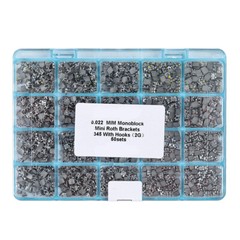 50 Sets Dental Ortho MIM Monoblock Brackets Mini Roth 0.022″ with 3-4-5 Hooks