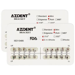 AZDENT Dental Orthodontic Mini Brackets Braces /Niti Round Arch Wires Natural