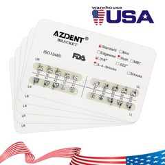 10X Dental Orthodontic Brackets Braces Metal Standard Roth .018 Hooks 3 4 5 FDA