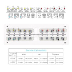 10 X Dental Orthodontic Metal Bracket Braces Standard MBT Slot 0.22 Hook 3-4-5