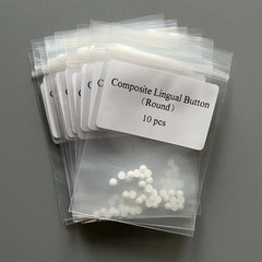 Dental Orthodontic Bondable Lingual Buttons Ceramic Round Base Mesh Base