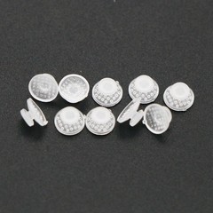US 100Pcs Ortho Lingual Buttons Dental Ceramic/Metal Bondable Round Mesh Base
