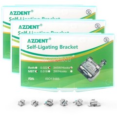 24Pcs AZDENT Dental Ortho Self-Ligating Bracket Braces MINI MBT 0.022 Hooks 345