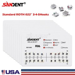 10 Packs Dental Orthodontics Brackets Braces Standard Roth 022″Slot 3 4 5 Hooks