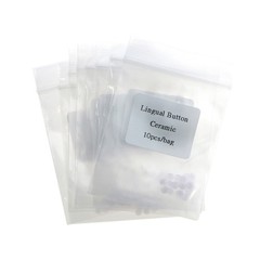 US 100Pcs/Pack Dental Ortho Ceramic Clear Lingual Buttons Bondable Round Base