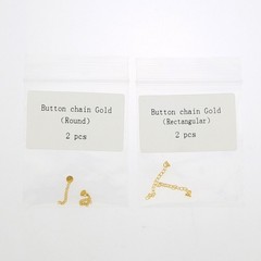 Dental Ortho Lingual Button Traction Chain Round Golden Plated Round Rectangular