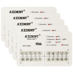 20x 22Type Dental Orthodontic Ultrathin Metal Bracket Brace MBT Roth 022 345Hook