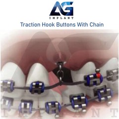 Traction Hook Eyelet Button With Chain Round Base Brackets Orthodontic Dental