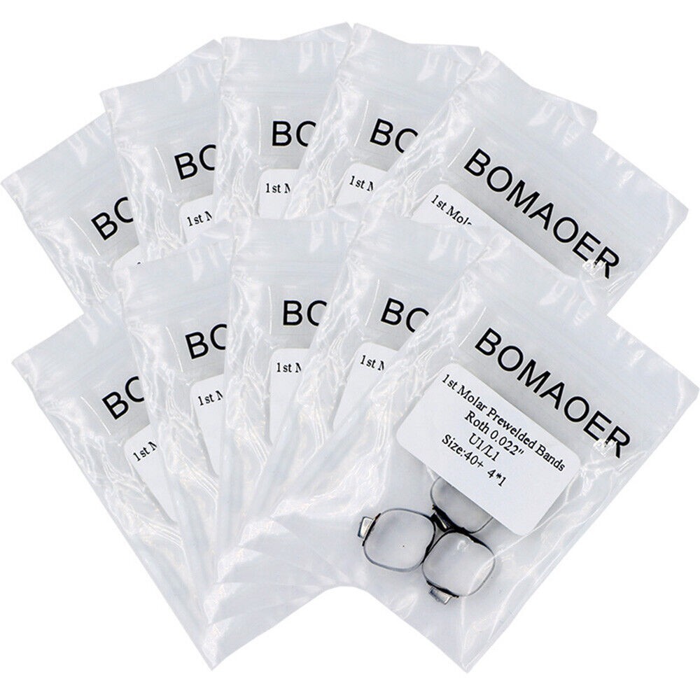 5-100 packs Dental orthodontic 1st molar prewelded band roth #40+ 022″ U1/L1 4*1