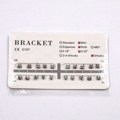 Dental Orthodontic Brackets Brace Metal Mini Standard Roth 022 3/3-4-5 Hook