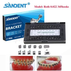 SANDENT Dental Ortho Brackets Brace Self-Ligating Mini Roth 022 Hooks 345