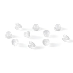 10pcs Dental Orthodontic Clear Ceramic Lingual Button Bondable Round Base AZDENT