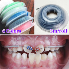 Dental Orthodontic Archwire Sleeve Elastic Protective Tube Wires Bracket 6 Color