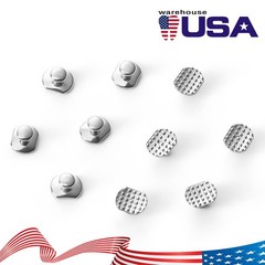 10pcs Dental Orthodontic Bondable Lingual Buttons with Hook Round Base AZDENT