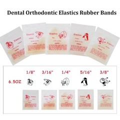 US Dental Orthodontic Elastics Rubber Bands Latex Braces 3.5OZ 5.0OZ 6.5OZ