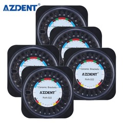 10X AZDENT Dental Orthodontic Ceramic Bracket Braces 5*5 Roth.022 Hooks 345