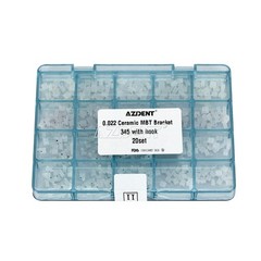 AZDENT Dental Ortho Ceramic Brackets Braces 5*5 MBT/ROTH 022 Hooks 345 Mesh Base