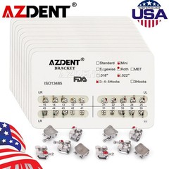 10 Packs USA Dental Orthodontic Brackets Braces Mini Roth Slot.022 Hooks 3-4-5