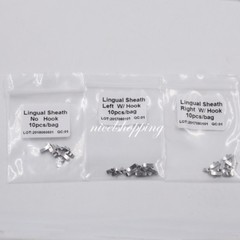 1Bag Dental Orthodontic Lingual Sheath with Hook On Right/Left No Hook 10 Pcs