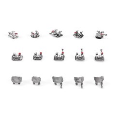 AZDENT Dental Orthodontic Metal Brackets Brace Mini Roth/MBT 018/022 Hooks 3/345