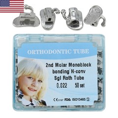 USA Dental Orthodontic Buccal Tube Monoblock Roth MBT 022 1st 2nd Molar Bondable