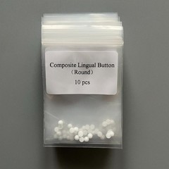 Dental Orthodontic Bondable Lingual Buttons Ceramic Round Base Mesh Base