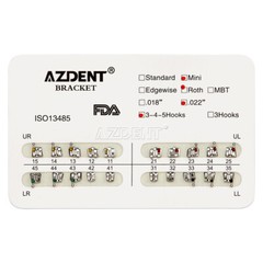 AZDENT Dental Orthodontic Brackets Braces Metal Mini Roth/MBT .022/018 Hooks 345