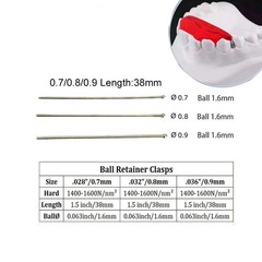 Dental Orthodontic Ball Retainer Clasps Fixed Position Corrector 0.7/0.8/0.9mm