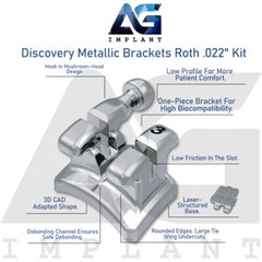 Discovery Metallic Brackets Roth .022″ Slot Kit Braces Orthodontic Dental