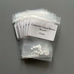30Pcs Dental Orthodontic Bondable Lingual Buttons Ceramic Round Base Mesh Base