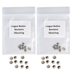 50 piezas Botones linguales de ortodoncia dental monobloque redonda adherible