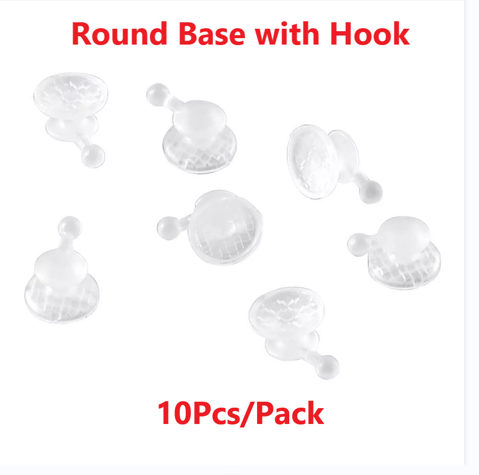 10Pcs Dental Ortho Bondable Lingual Buttons Round Mesh Base with Hook Ceramics