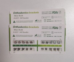 10 Packs Dental Orthodontic Metal Brackets Mini Roth .022 345 hooks Mesh Base CE