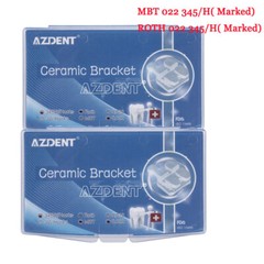 AZDENT Dental Orthodontic Clear Ceramic Brackets Braces Roth/MBT 022 Hooks 3-4-5