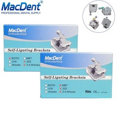MacDent Dental Ortho Monoblock Bracket Self Ligating Roth/MBT 345H & Buccal Tube