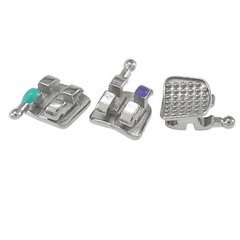 10 Sets Dental Orthodontic Brackets Mini Metal Braces Roth 022 345 Hooks MIM 5-5