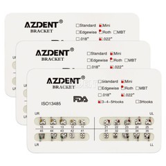 US AZDENT Dental Orthodontic Brackets Braces Mini Roth Slot.022 3-4-5 Hooks