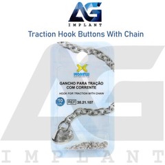 Traction Hook Eyelet Button With Chain Round Base Brackets Orthodontic Dental