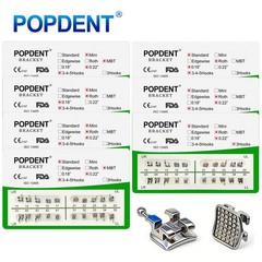 10X POPDENT Dental Ortho Brackets Mini/Standard MBT/Roth 022/018 Hooks 3 4 5