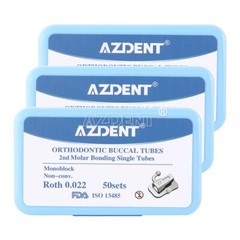 50Set Dental Orthodontic Buccal Tube 2nd Molar Roth.022 Bondable Non-Conv AZDENT