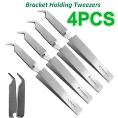 Dental Buccal Tube Tweezers Slim Orthodontic Bracket Holding Placing Set of X4