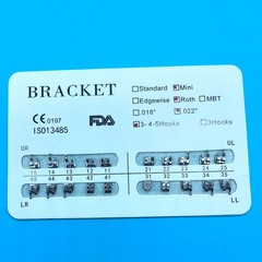 Dental Orthodontic Metal Brackets Braces Mini Roth Slot.022″ Hooks 3-4-5 MIM