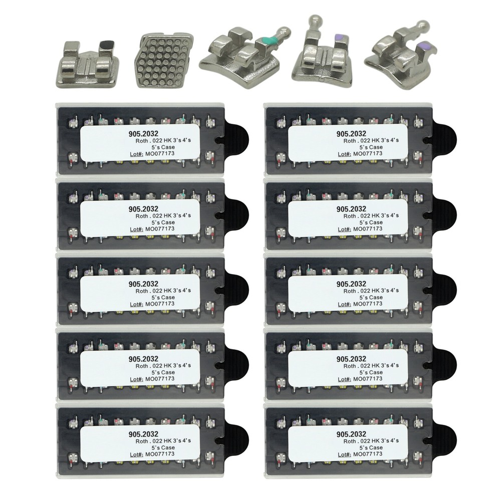 10 Kits Dental Orthodontic Metal Mini Twin Bracket Braces MIM Roth Slot 022 345