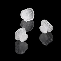 Dental Orthodontic Ceramic Transparent Lingual Button Rectangular Mesh Base