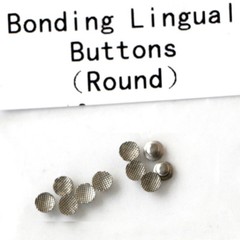 1 Pack 10Pcs Dental Orthodontic Lingual Buttons Mesh Round Base Lingual Button