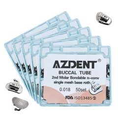 Dental Orthodontic Bondable Buccal Tubes 2nd Molar Roth 018 Non-Convertible