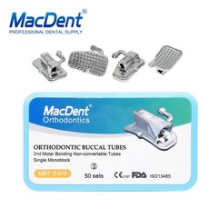 50Sets/pack Dental Orthodontic Buccal Tube 1st 2nd Molar Tube Roth MBT 022/018